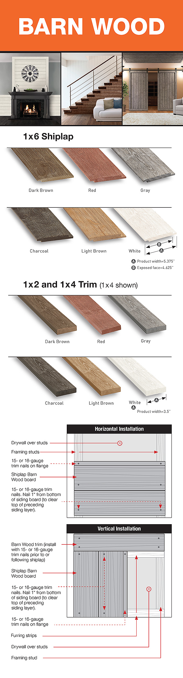 1 in. x 4 in. x 8 ft. Weathered Barn Wood Gray Pine Trim Board243246